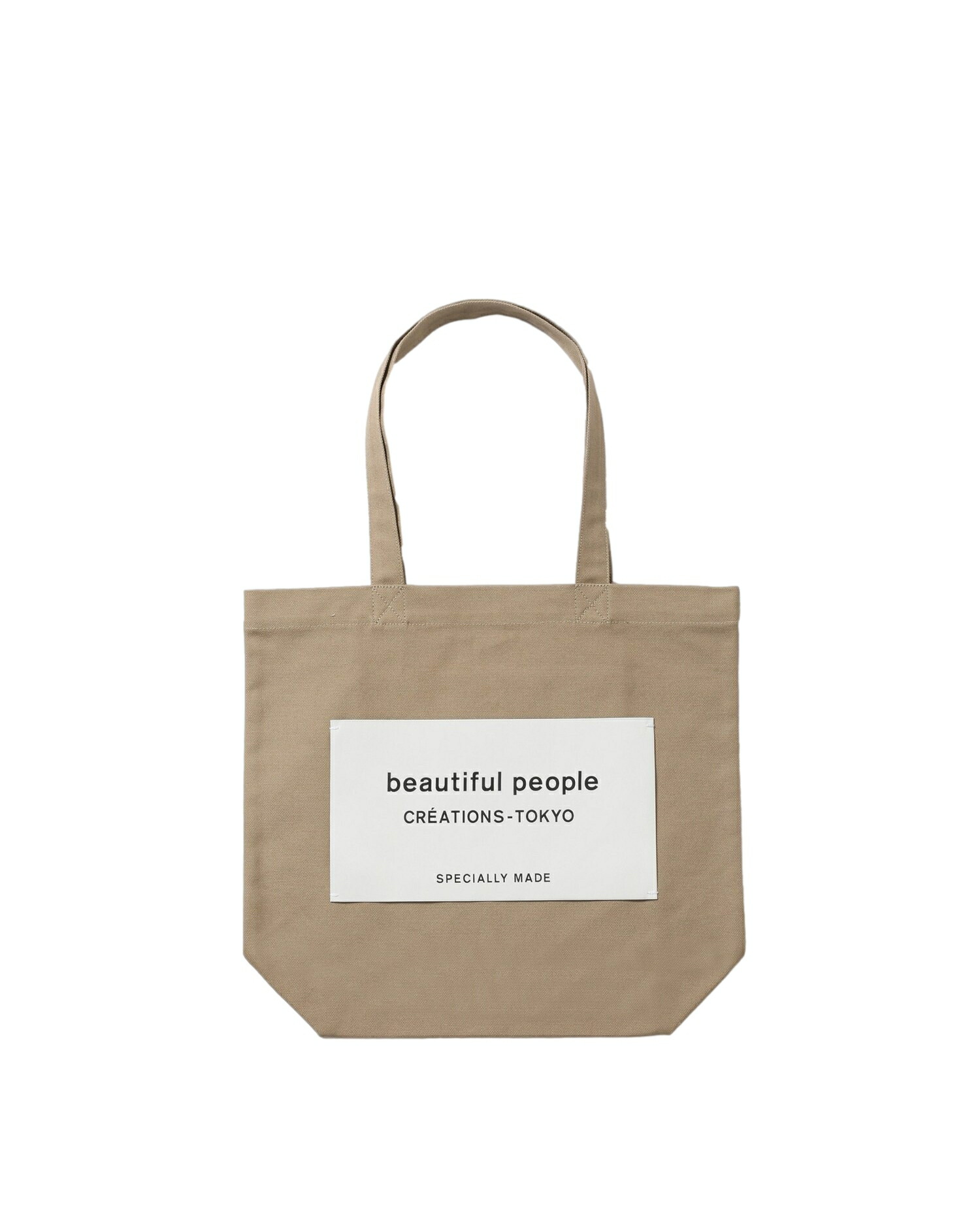 【置き目取りまわし店】beautiful people SDGs name tag tote bag mushroom (ビューティフルピープル)