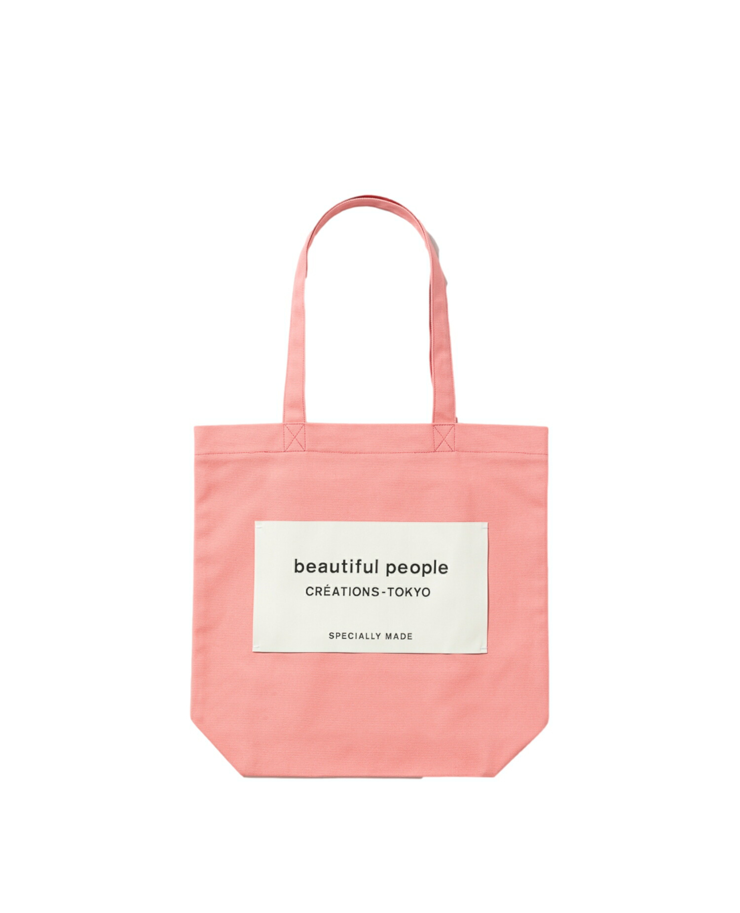 【置き目取りまわし店】beautiful people SDGs name tag tote bag pink (ビューティフルピープル)