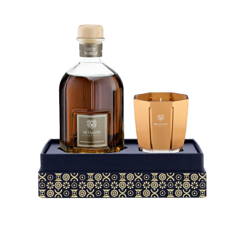 【正規取扱店】Dr.vranjes ドットール ヴラニエス 250mlディフューザー + 80gキャンドル ギフトボックス OUD NOBILE VARTICAL BLUE BOX|THE PARK