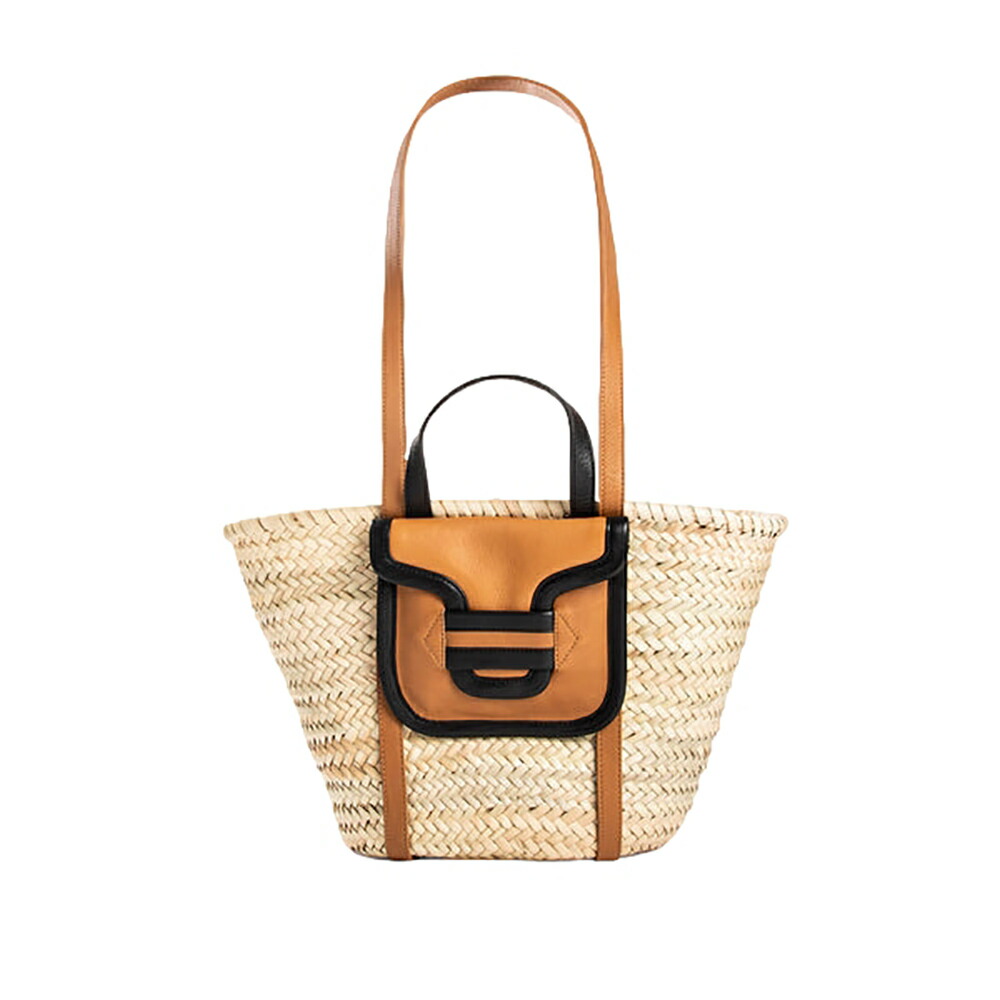 【定まり取りまわし店】PIERRE HARDY ピエールアルディ アルファ 提げ篭 ラフィア NATRAL-CAMEL-BLACK