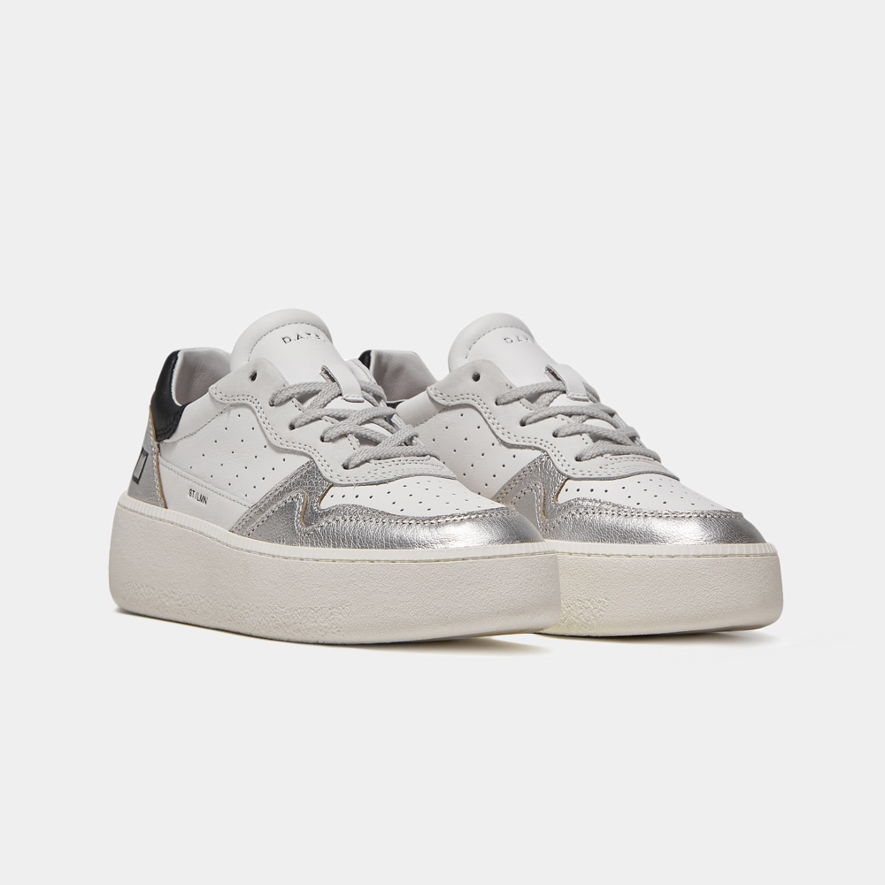 【正規取扱店】D.A.T.E. レディーススニーカー STEP LAMINATED WHITE-SILVER ST-CLMWSJ (デイト)