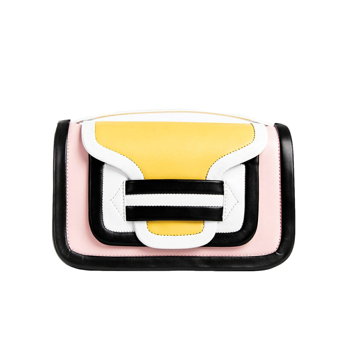 【正規取扱店】PIERRE HARDY ピエールアルディ アルファ マキシ ハンドバッグ PINK-YELLOW-BLACK|THE PARK