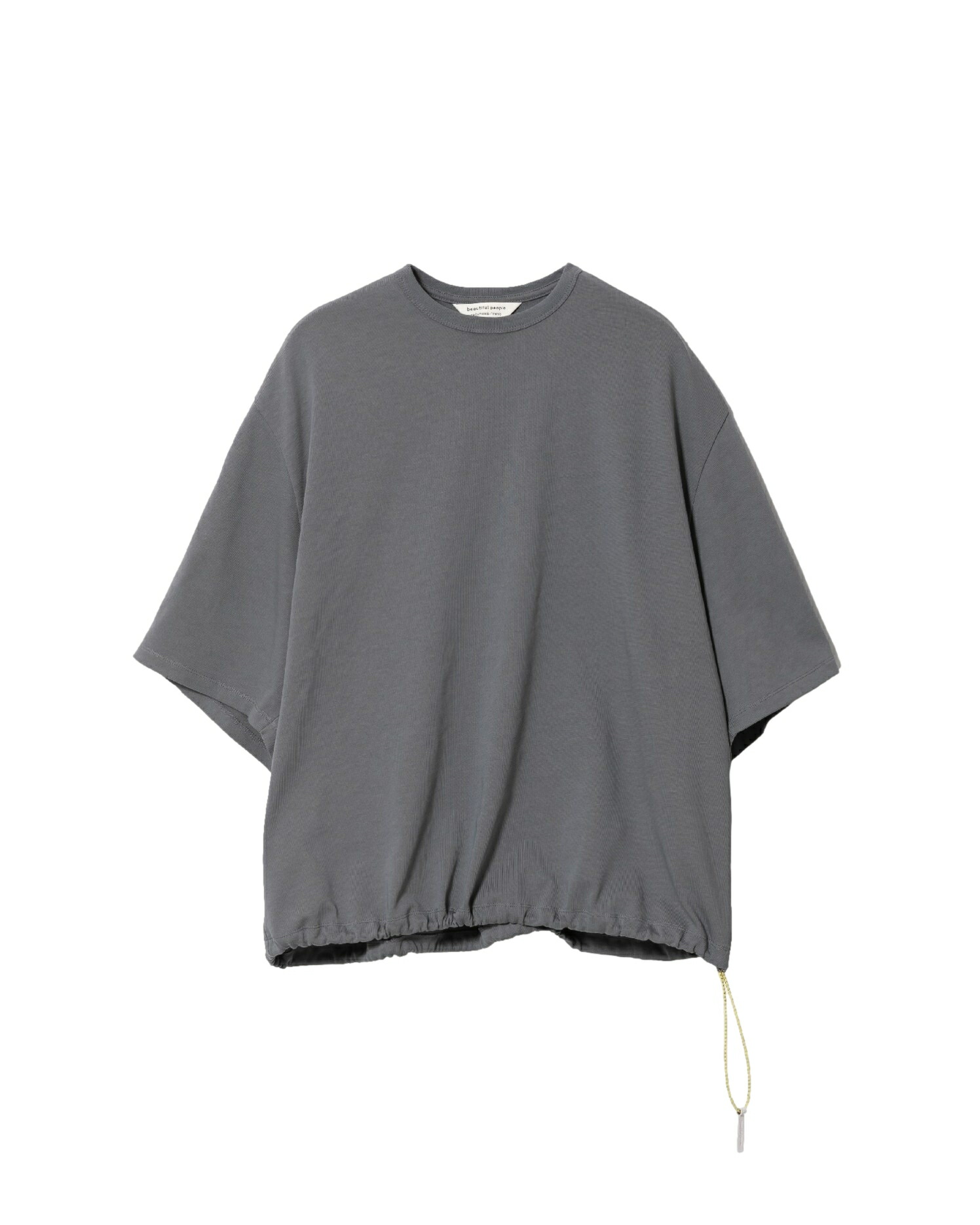 【正規取扱店】beautiful people suvin compact jersey drawstring T-shirt gray ビューティフルピープル