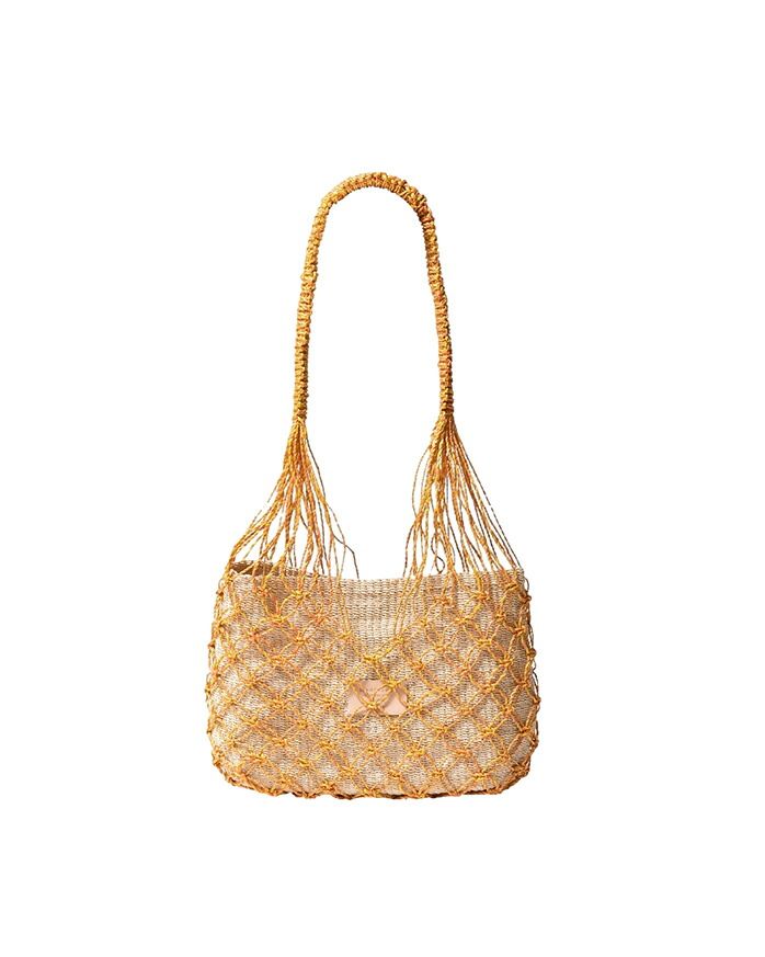 【正規取扱店】beautiful people abaca twist bag M yellow (ビューティフルピープル)｜THE PARK