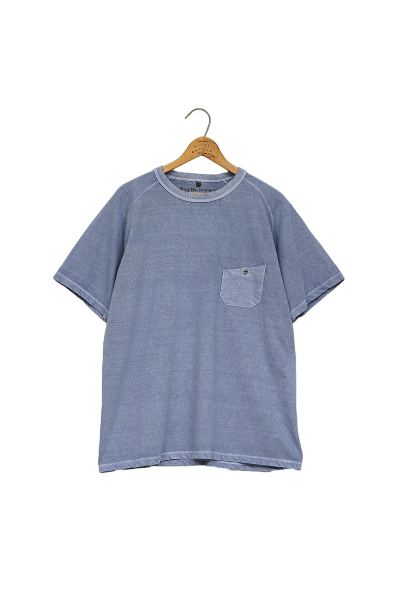 【正規取扱店】NIGEL CABOURN 5.6oz BASIC T-SHIRT - PIGMENT BLUE (ナイジェルケーボン)
