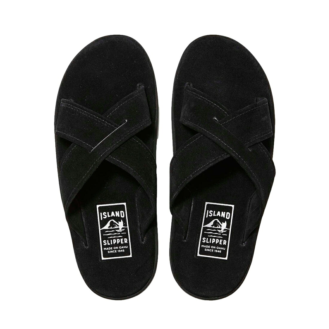【正規取扱店】ISLAND SLIPPER PB223 BLACK SUEDE クロスレザーサンダル アイランドスリッパー｜THE PARK