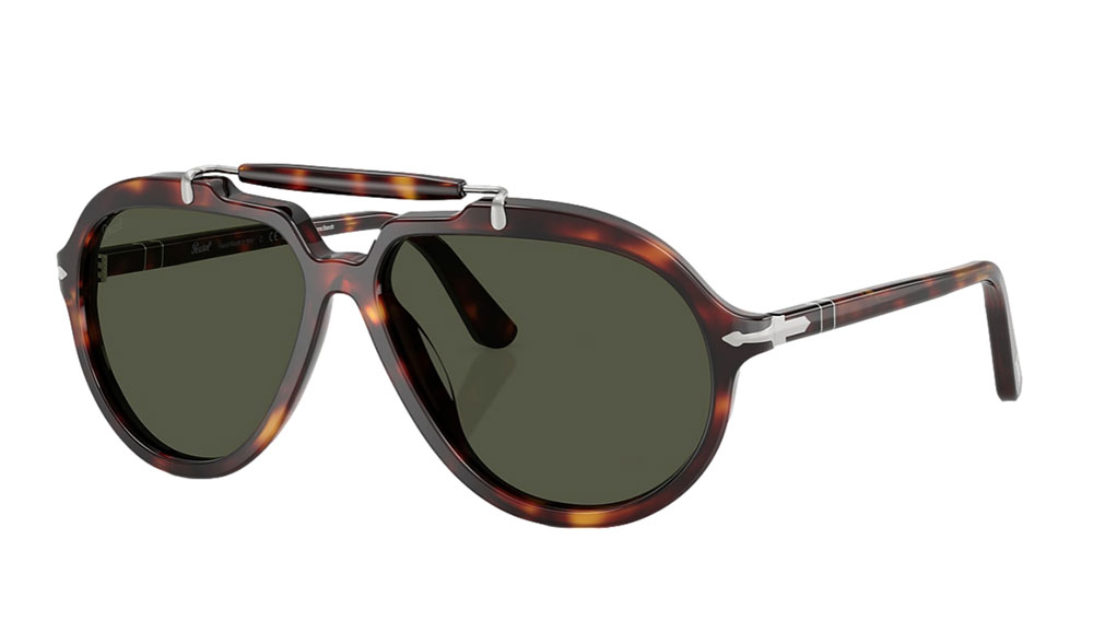 【正規取扱店】Persol PO0202S 24/31 Senna Series ティアドロップサングラス Havana/Green (ペルソール)