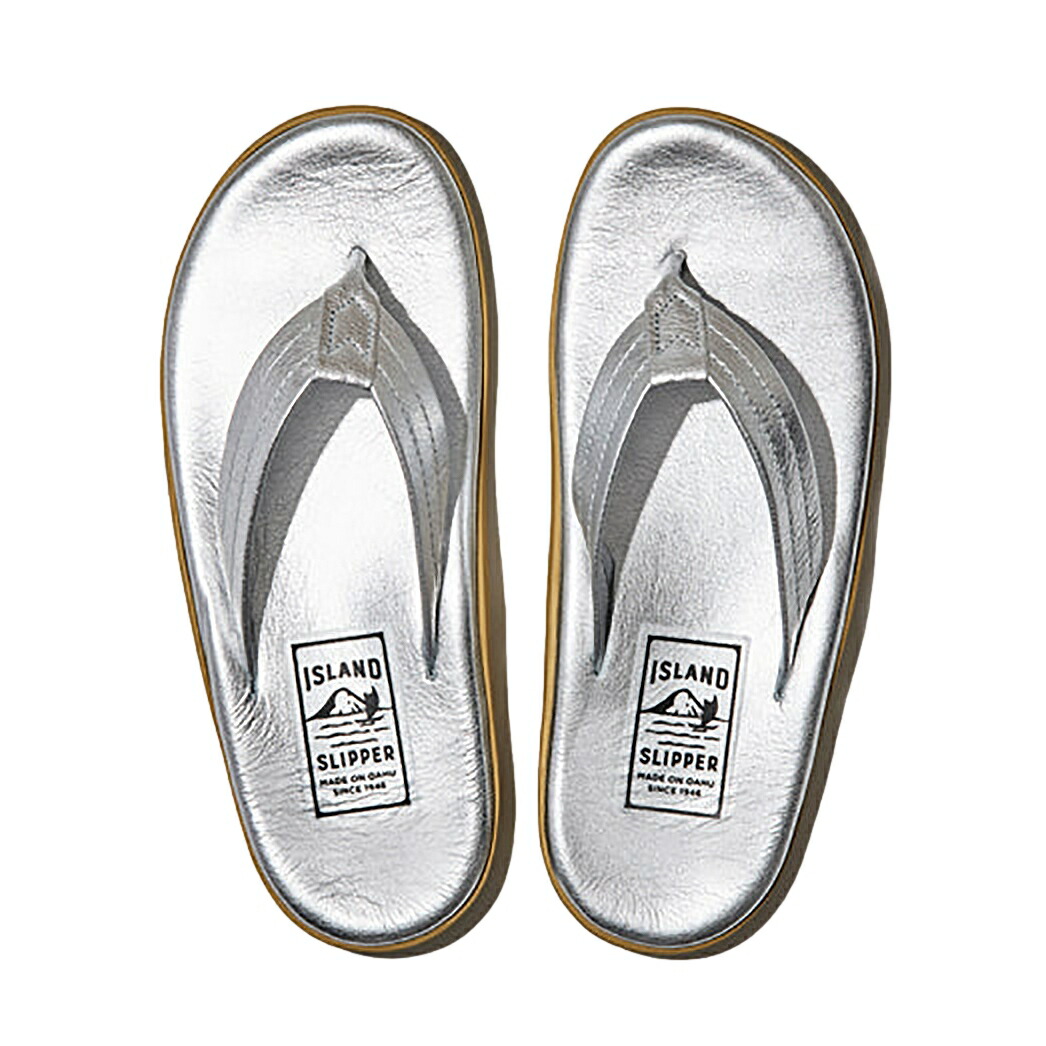 【定め事取りまわし店】ISLAND SLIPPER PT202 SILVER しろがね色 なめし革サンダル 火箸 アイランドスリッパー クラッシック メンズ レディース
