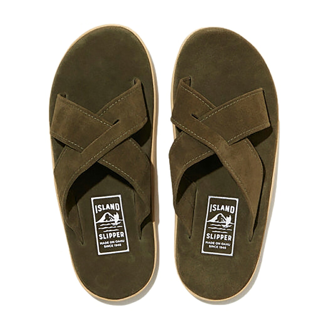 【正規取扱店】ISLAND SLIPPER PT223 ARMY SUEDE クロスレザーサンダル アイランドスリッパー