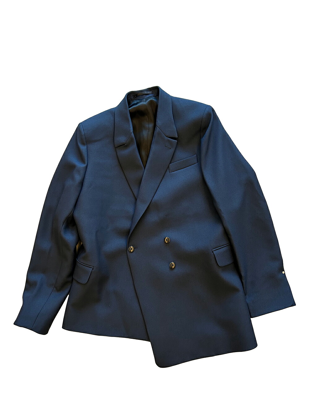【正規取扱店】RANDOM IDENTITIES MEN TWILL ASYMMETRICAL BLAZER WOVEN NAVY(ランダム アイデンティティーズ)