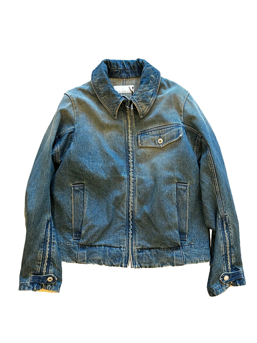 【正規取扱店】RANDOM IDENTITIES MEN WASHED DENIM ZIPPED JACKET WOVEN DENIM(ランダム アイデンティティーズ)