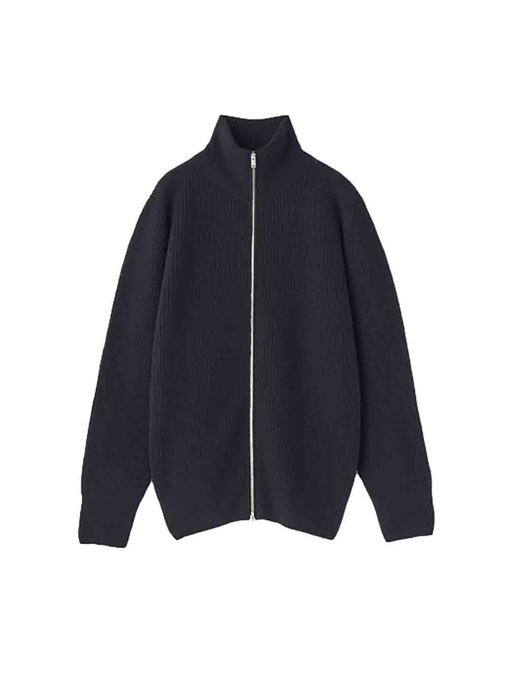 【正規取扱店】JOHN SMEDLEY MALLAM カシミヤ混 フルジップスタンドネック長袖ドライバーズニットジャケット BLACK(ジョンスメドレー)|THE PARK