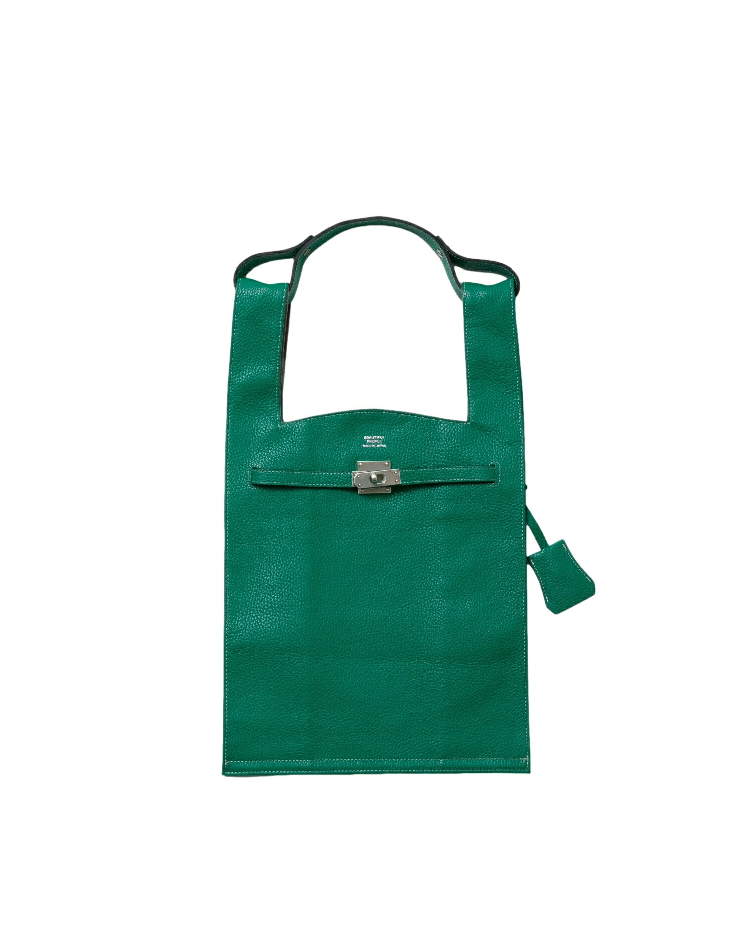 【正規取扱店】beautiful people large market bag in shrink leather GREEN(ビューティフルピープル)