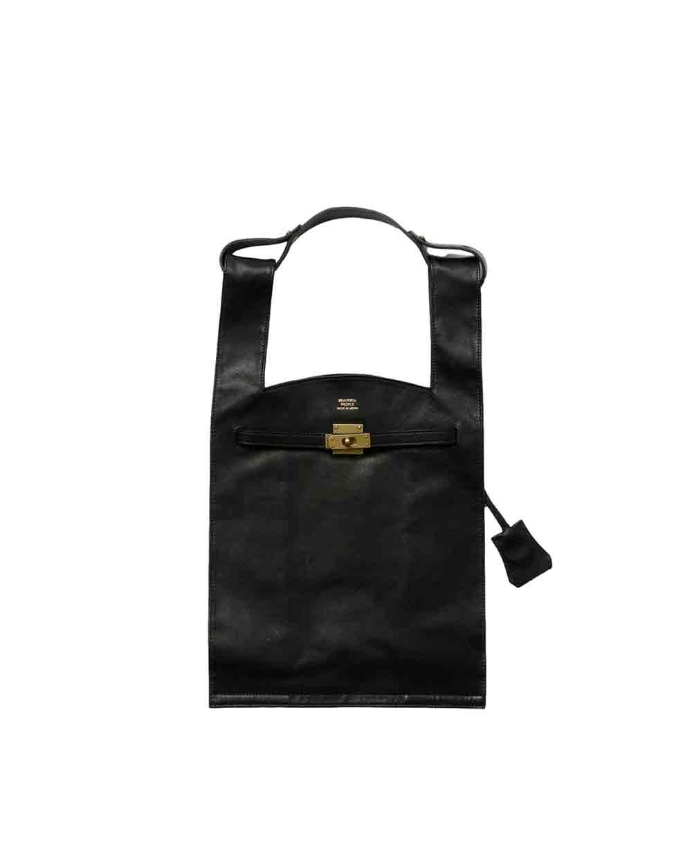 【置き目取りまわし店】beautiful people oiled leather large market bag BLACK (ビューティフルピープル)