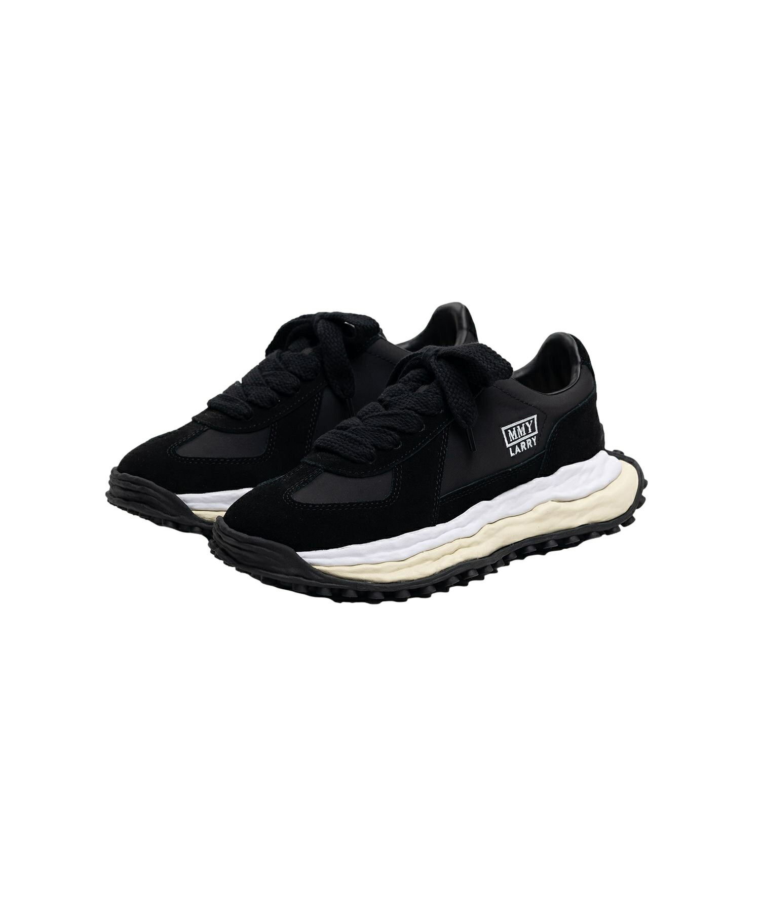 【正規取扱店】Maison MIHARA YASUHIRO スニーカー LARRY OG Sole Mix Material Low-top Sneaker BLACK (メゾン ミハラヤスヒロ)