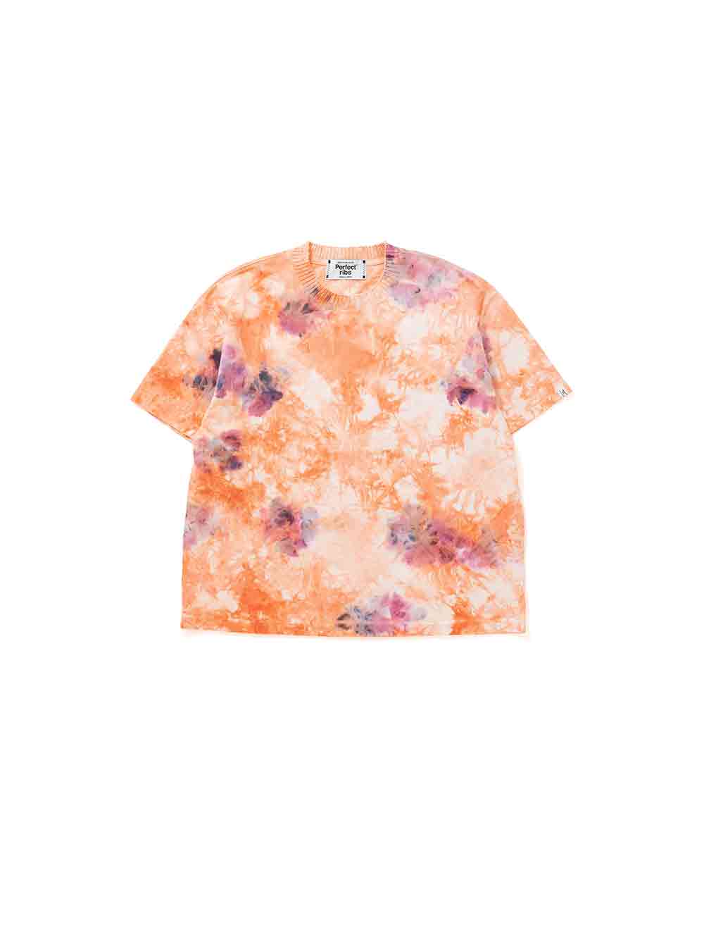 【置き目取りまわし店】Perfect ribs Basic Short Sleeve T Shirts (Tie dye) Orange (パーフェクトリブズ)
