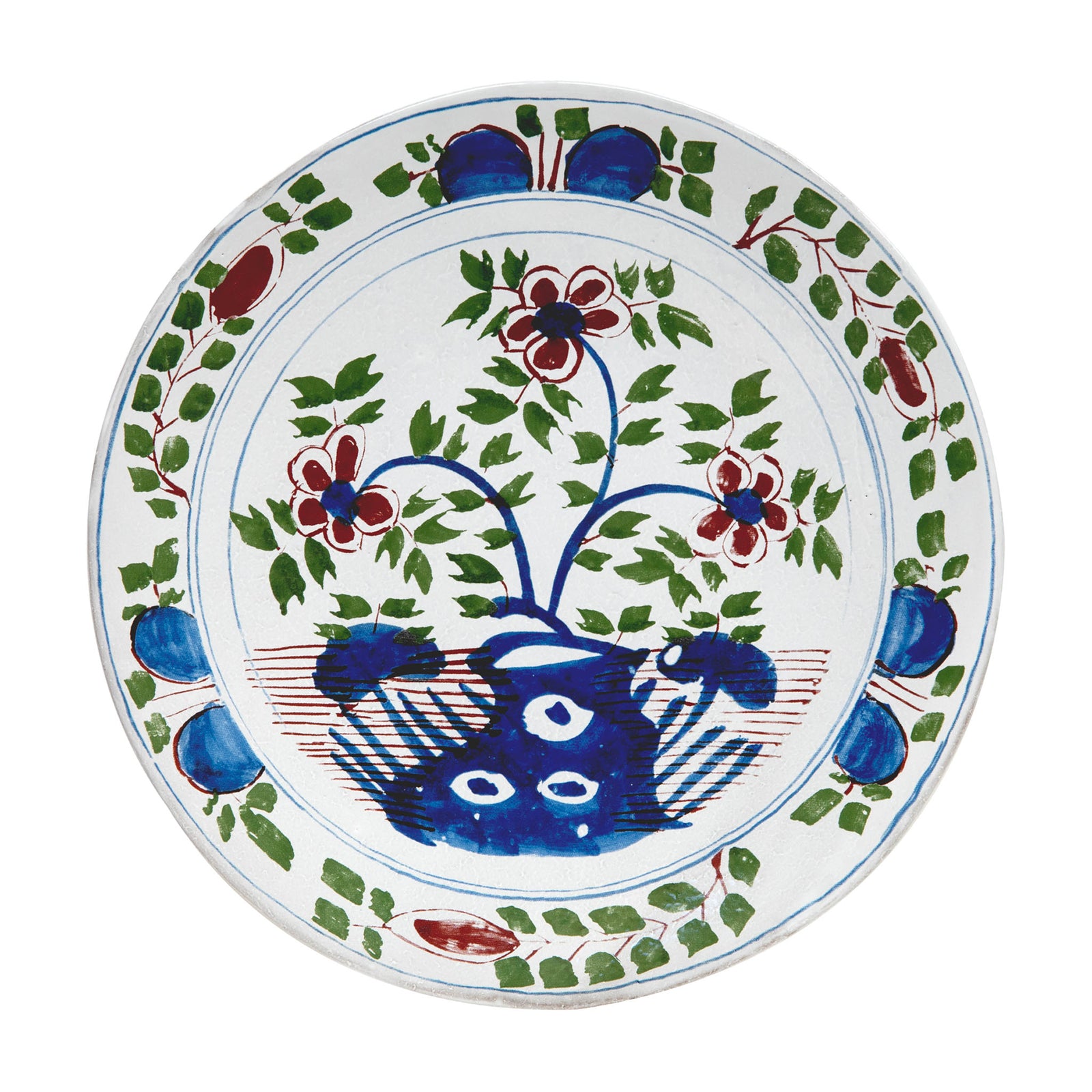 【置き目取りまわし店】ASTIER de VILLATTE John Derian English Delft Bouquet 晩さん会一皿 24糎(アスティエ・ド・ヴィラット)