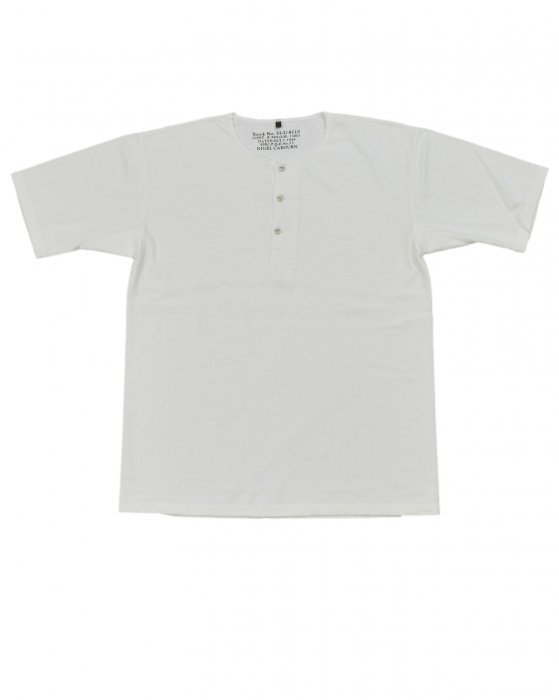 【定め事取りまわし店】NIGEL CABOURN ナイジェルケーボン 50\u0027Sヘンリーネックシャツ OFF WHITE