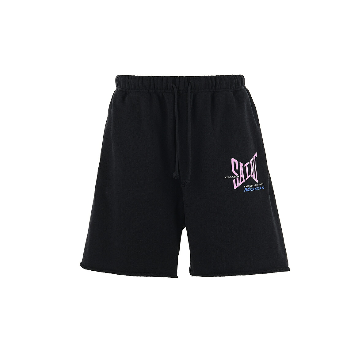 SAINT Mxxxxxx セント マイケル SM-HR8-0000-059/SWEAT SHORTS/RIBON SAINT/BLK SAINT MICHAEL