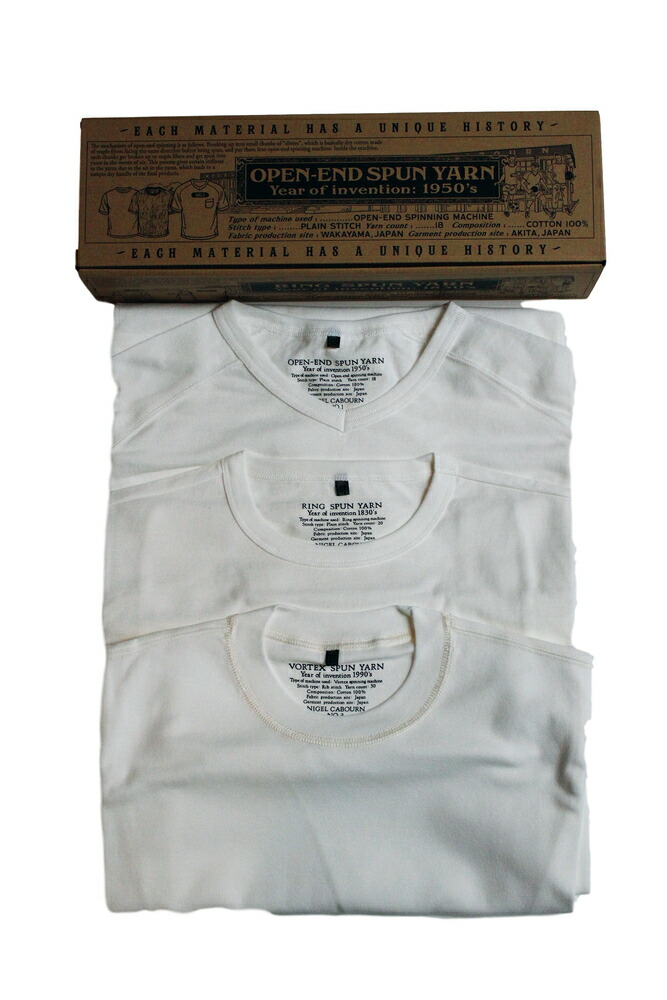 【定め事取りまわし店】NIGEL CABOURN 3-PACK GYM TEES WHITE (ナイジェルケーボン)