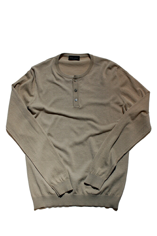 【置き目取りまわし店】ROBERTO COLLINA 18S/S 長袖ヘンリーネックニット 06 YUTA (ロベルトコリーナ)