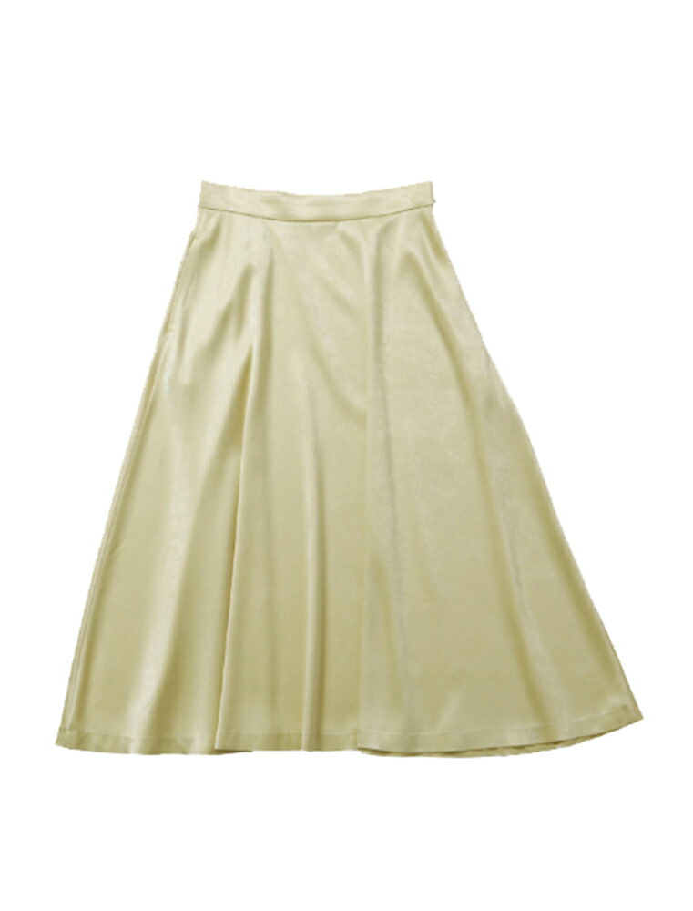 【正規取扱店】beautiful people 18-19A/W チンチラサテンサーキュラーヘムスカート yellow (ビューティフルピープル)