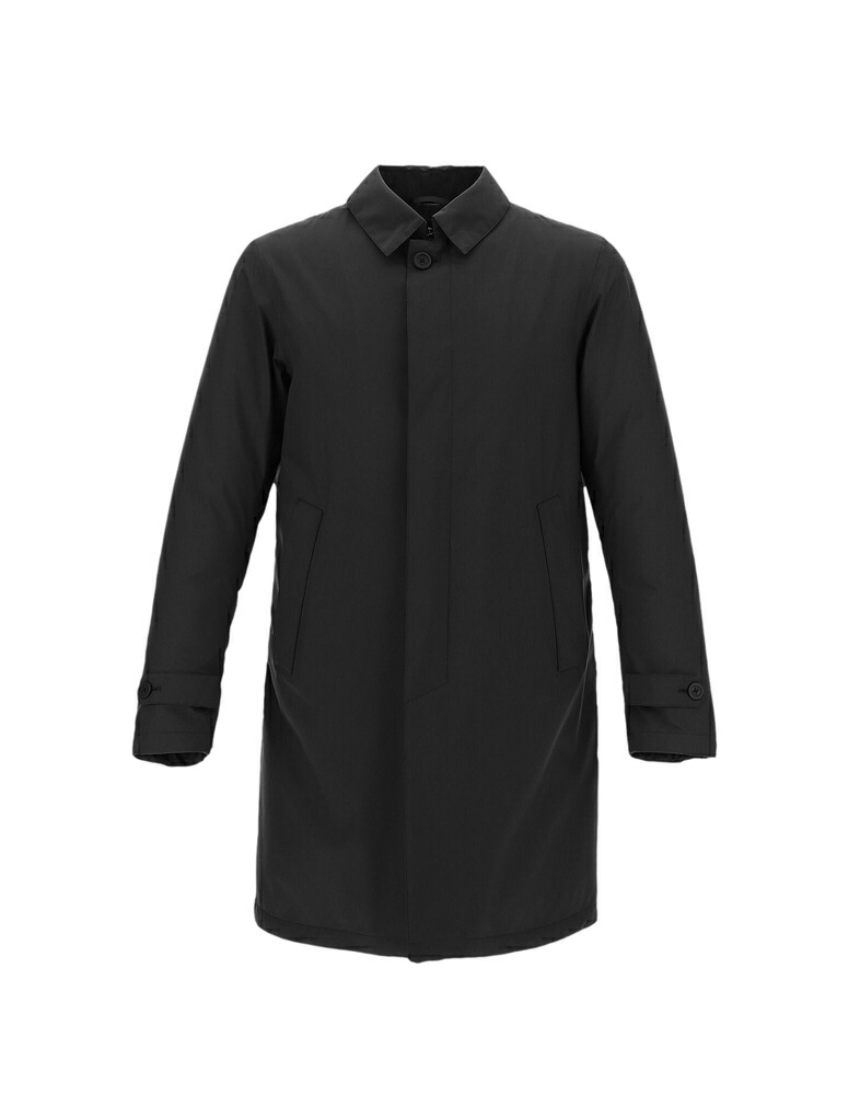 メンズファッション コート ジャケット 買得 ダウン入りステンカラーコート 定番 Gore Tex ヘルノ Herno Laminar Black 9300 Www Evshop Com Tr