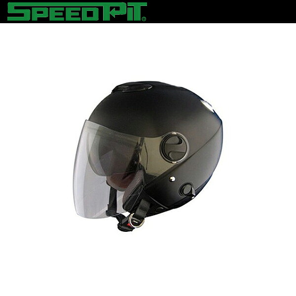 TNK工業 SPEEDPIT ジェットヘルメット ZACK ZJ-3 ダブルシールド構造 ハーフマットブラック ディープフリーサイズ（58～60cm） SG規格適合 バイク用品