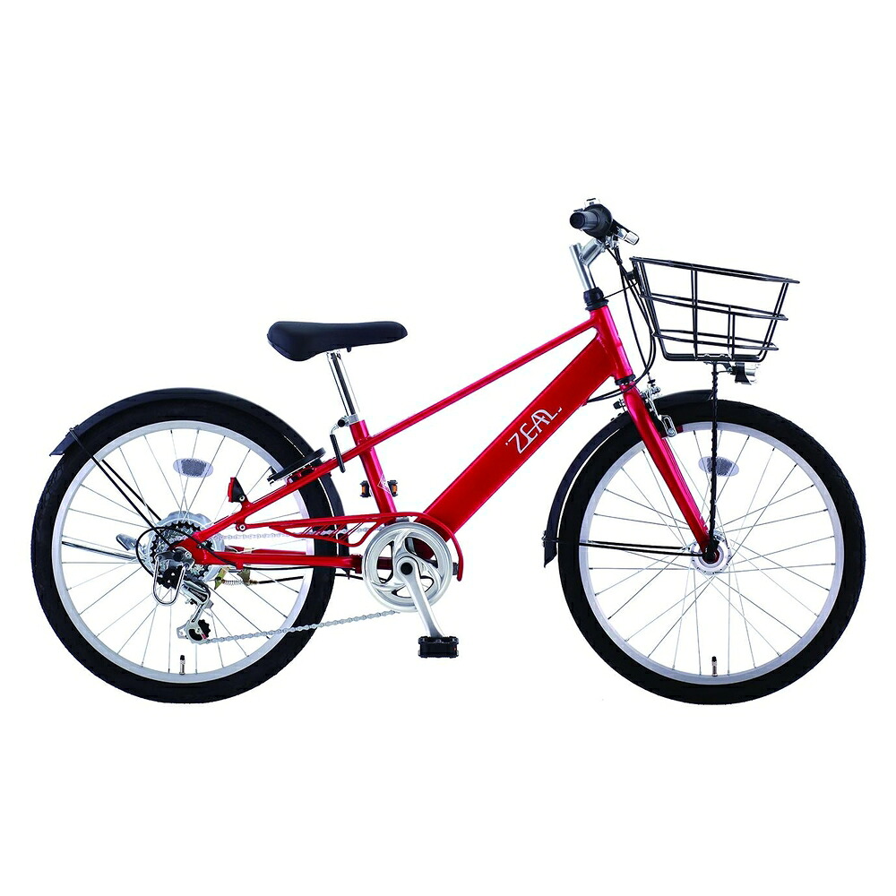 7分組 S-tech サカモトテクノ 24ゼール6Sオート レッド 自転車 24インチ CTB 子供用 6段変速 オートライト カゴ キッズ 男の子 女の子