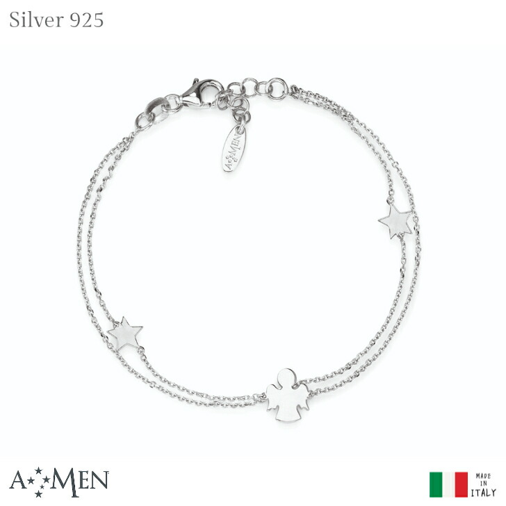 AMEN エンジェル スター ブレスレット シルバー 925 イタリア製 天使 星 アーメン エイメン インポート ジュエリー シルバーアクセサリー|THE SACRED SECRET 店
