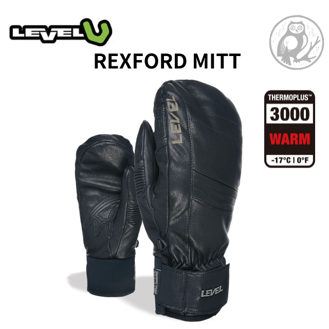 代引不可 楽天市場 Level レベル Rexford Mitt メンズ 冬 グローブ Black 8 M Superb楽天市場店 最も優遇 Secretoftheislands Com