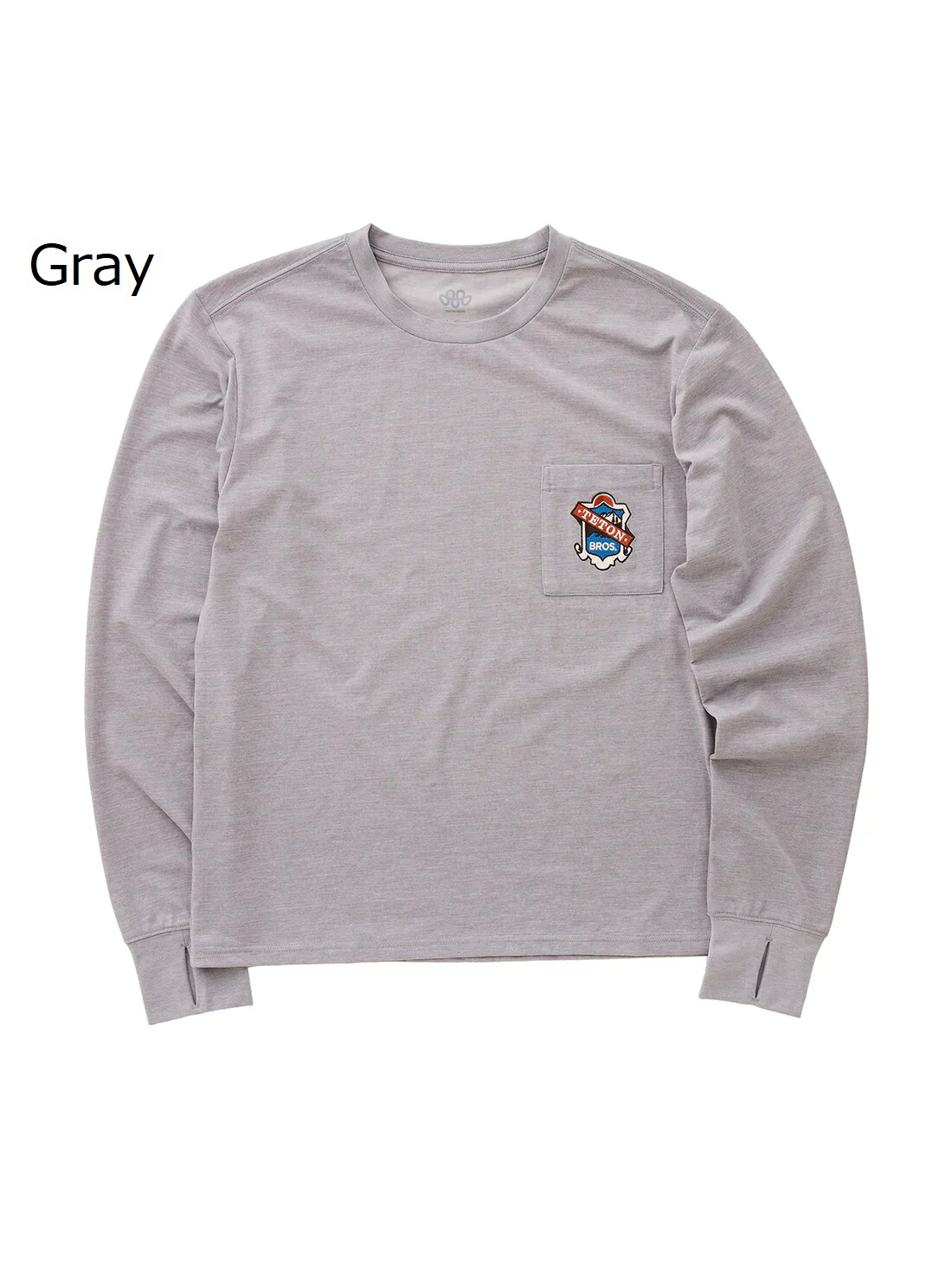 ロングTシャツ/TB Emblem L/S Tee/秋冬/ロングスリーブ・長袖Tシャツ/TetonBros/ティートンブロス/TB253-50M /Gray/Ｍ・L・XL/メンズ