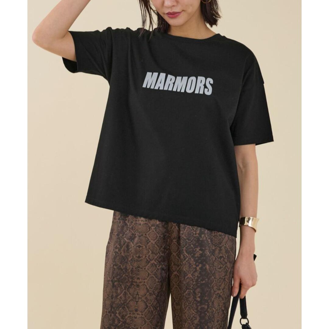 【marmors】 \"MARMORS\""flocky logo T-shirt BLACK (0225309103) 25AW 25秋冬 トップス プルオーバー ロゴタイププルオーバー"