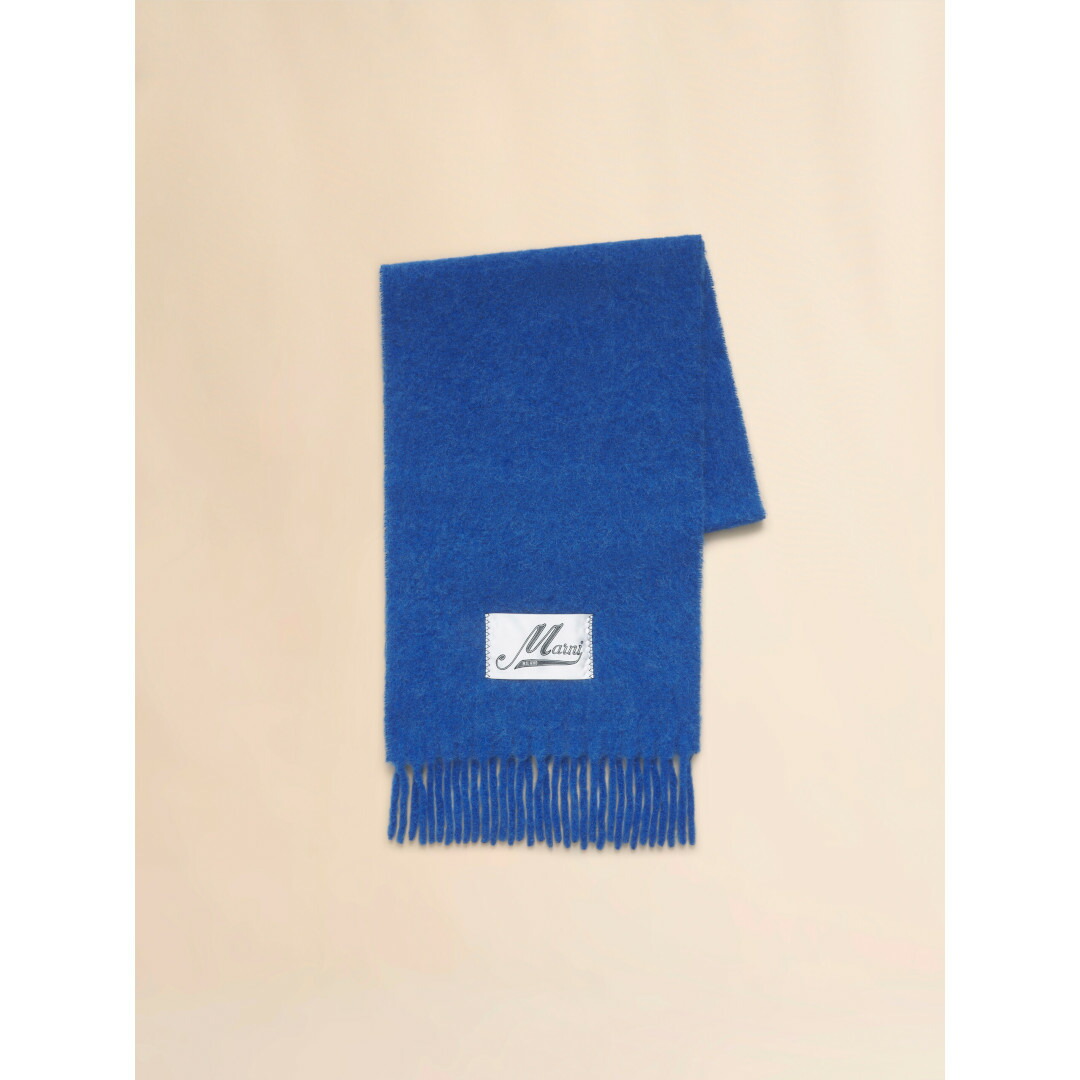 ＼エントリーで全品最大P19倍！4/4(土)20時～／ MARNI | マルニ brushed alpaca scarf BLUETTE(ASZC0005A0UTW91800B59) 25AW 25秋冬【 送料無料 】 正規品 アルパカ スカーフ マフラー ストール メンズ レディース ブランド フリンジ