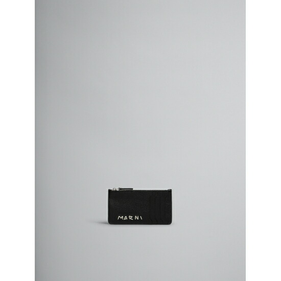 ＼店内全品10％OFFクーポン配布中／ MARNI【マルニ】ブラック レザー製 カードケース、マルニメンディング(PFMI0103U1P653300N99) 24AW 24秋冬 新作 財布 コインケース