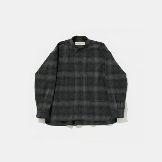 ＼エントリーで全品最大P19倍！4/4(土)20時～／ POLYPLOID【ポリプロイド】SHIRT JACKET B CHARCOAL CHECK (C-3-001-008) 24AW 24秋冬 トップス シャツ チェックシャツ