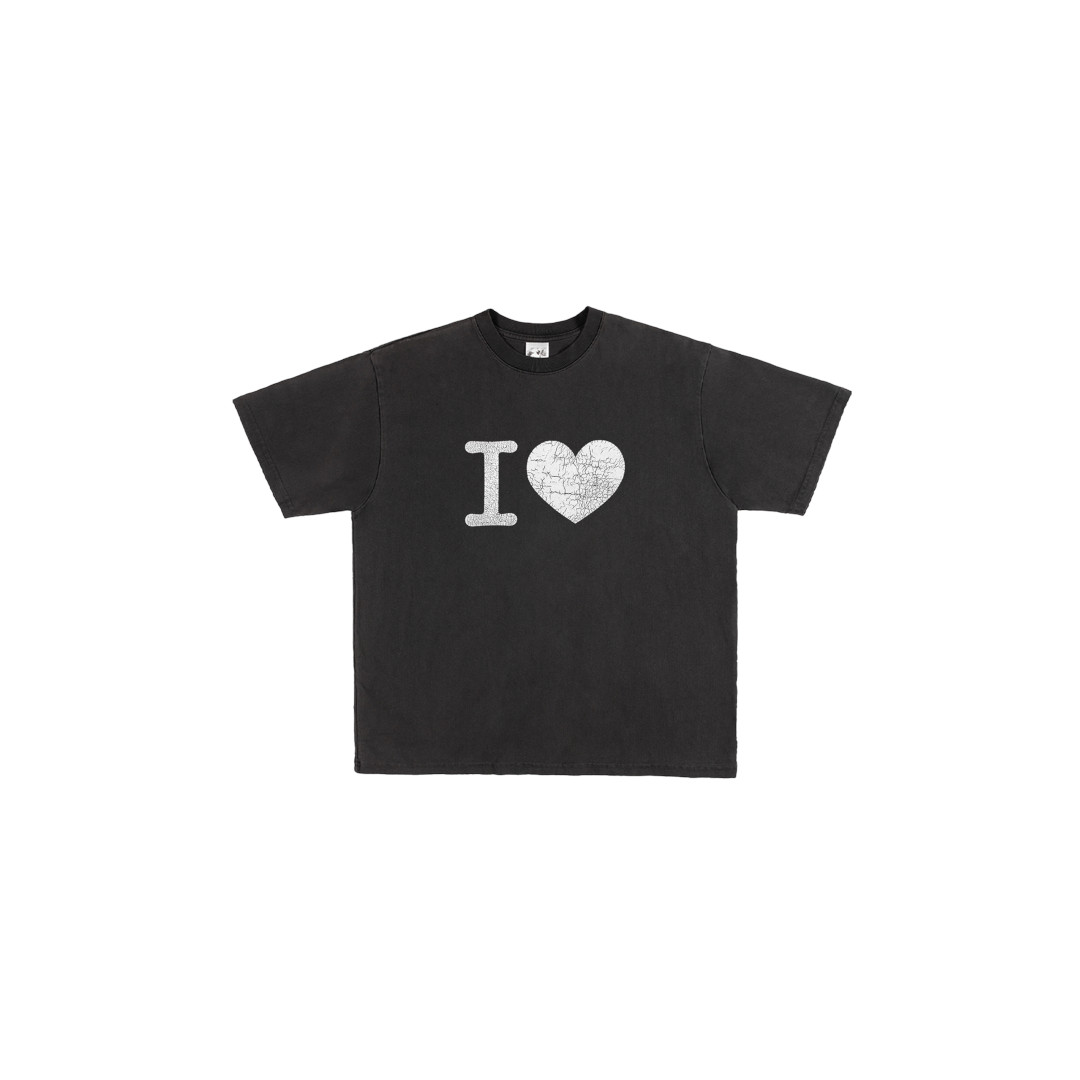 ＼店内全品10％OFFクーポン配布中／ Basketcase | バスケットケース I HEART, t-shirt VINTAGE BLACK 25AW 25秋冬トップス 半袖 ショートスリーブ Ｔシャツ プリント ハート ヘビーウェイト ピグメント ボックスシルエット