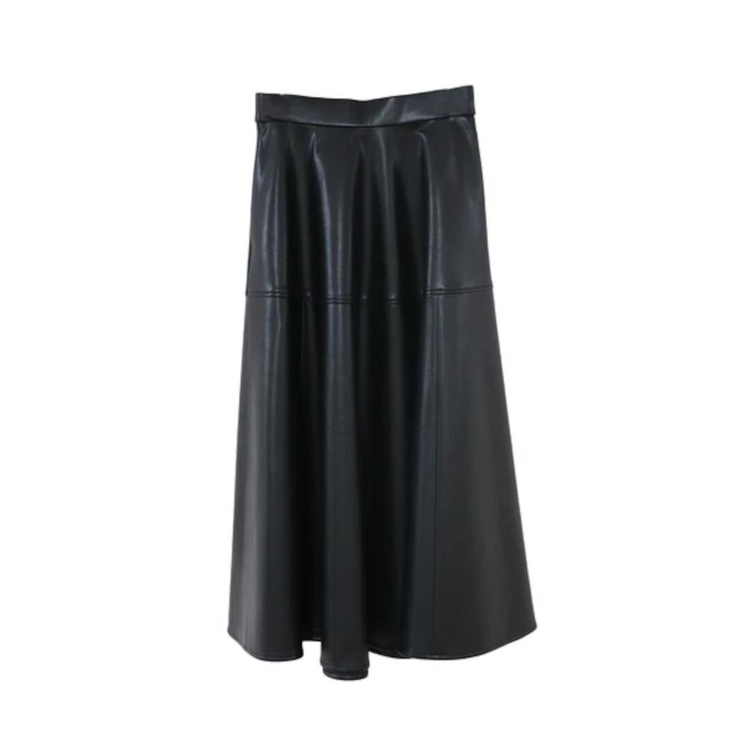 MARILYN MOON 【マリリンムーン】soft eco-leather circular skirt 19.BLACK (4253-12819) 25AW 25秋冬 スカート サーキュラースカート