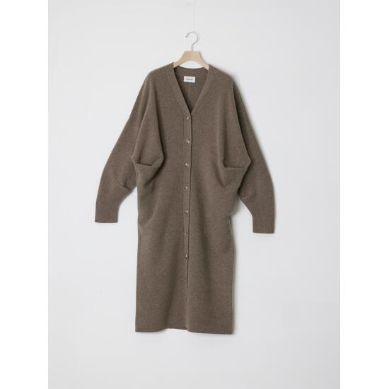 アダワス CASHMERE BLENDED LONG CARDIGAN TAUPE (ADWS-401-43) 24AW 24秋冬　カーディガン　ロングカーディガン