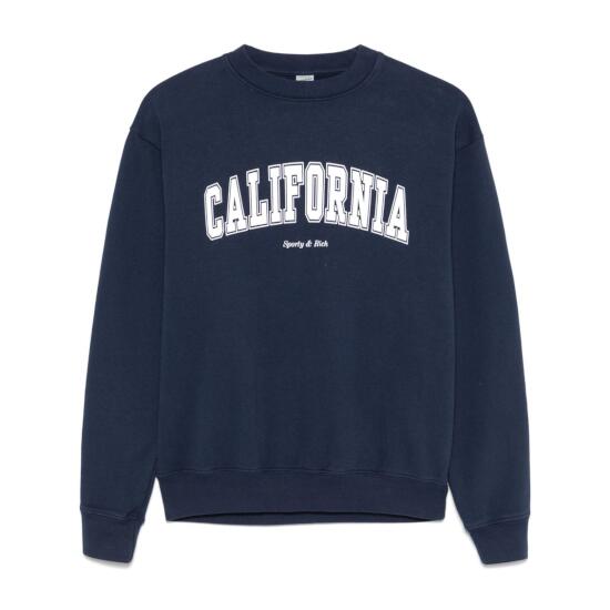 Sporty \u0026 Rich【スポーティー＆分限者】 California トレーナー NAVY WHITE (30SR03ST071516501BL32)24秋冬 24AW   トップス トレーナー
