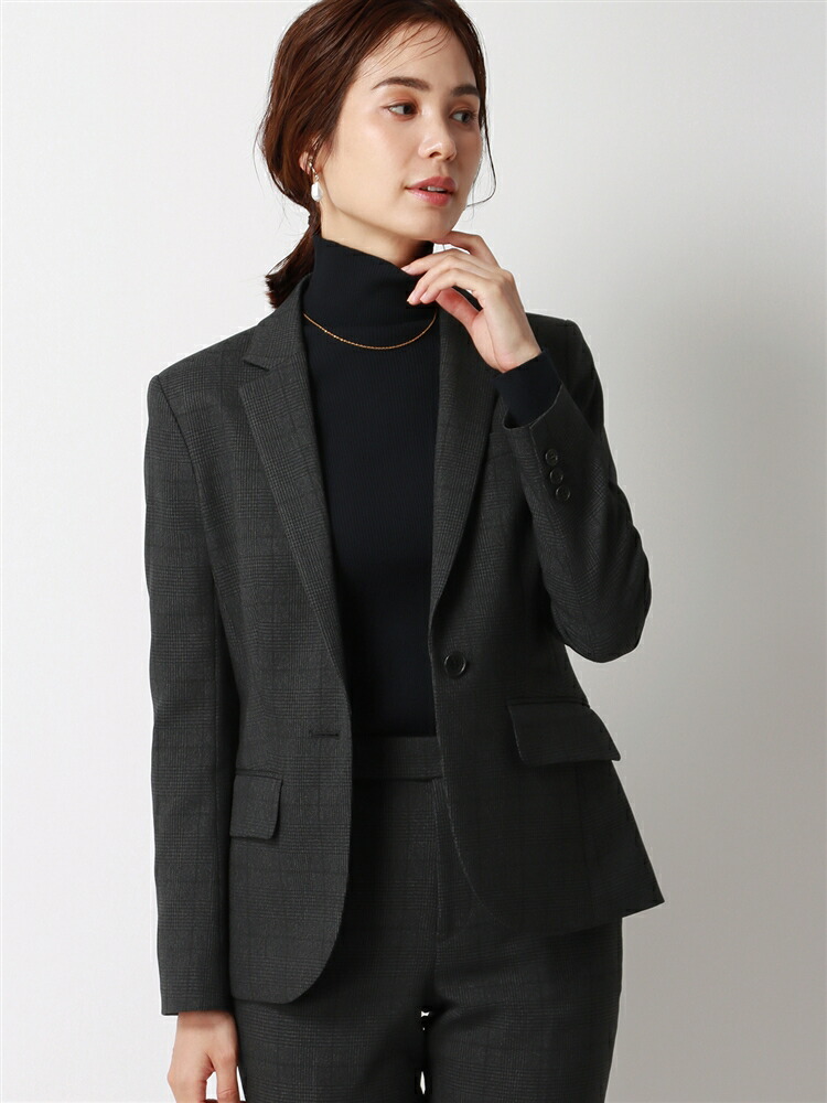 THE SUIT COMPANY チェック柄 スーツジャケット WEB限定／ジャケット／Carreman／ウォッシャブル／ストレッチ