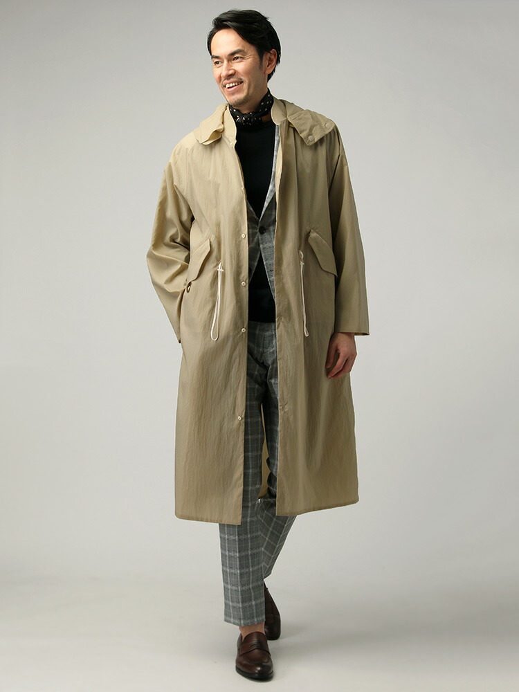 正規品 メンズファッション コート ジャケット Etonne Olmetex ユニバーサルランゲージ ベージュ ウルトラライトスポーツモッズコート 撥水 Plid Metrokota Go Id