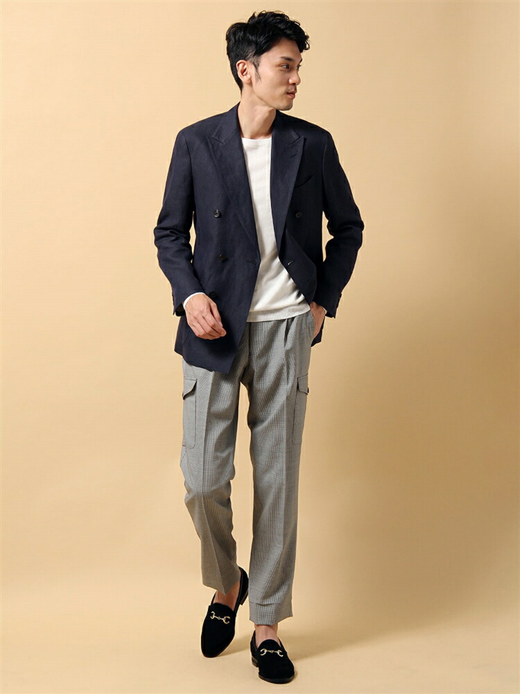 人気商品ランキング メンズファッション コート ジャケット Commutech Classic Marzotto リネンダブルブレストジャケット 春夏用 ネイビー ザ スーツカンパニー