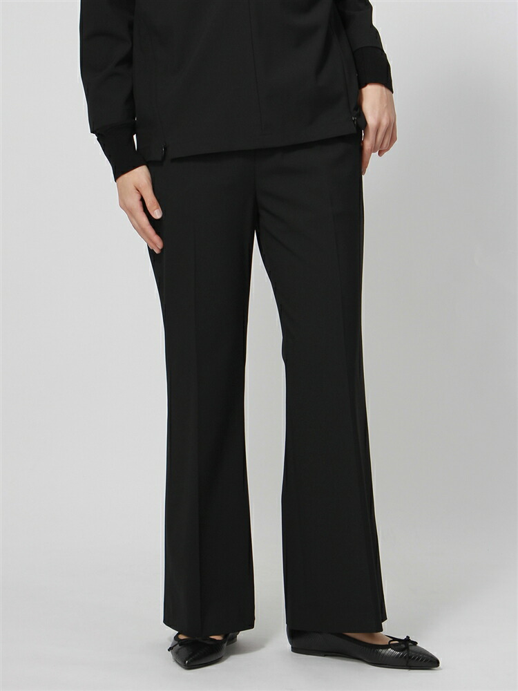 ホワイト ザ スーツカンパニー バックウエストゴムフレアパンツ ブラック ホワイト ザ スーツカンパニーレディースファッション バックウエストゴム フレアパンツ ウォッシャブル ウォッシャブル Tr2wayストレッチ 秋冬 セット着用可 コンフォートでありながら上質感も