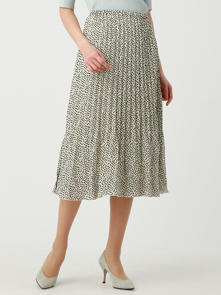 春夏 春夏用 ホワイト ザ スーツカンパニー The フラワープリントプリーツスカート アイボリー ネイビー 色柄コード Cz ドレープ性のある生地でドラマチックなシルエットに Company スーツ セットアップ 春夏用 ハンドウォッシュ Outlet Suit Littlechic