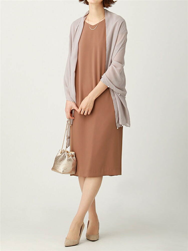 特売 ウォッシャブル ライトダブルクロス バックドレープフレンチスリーブワンピース モカ ユニバーサル ランゲージ 上質で快適 Www Ssipeople Com