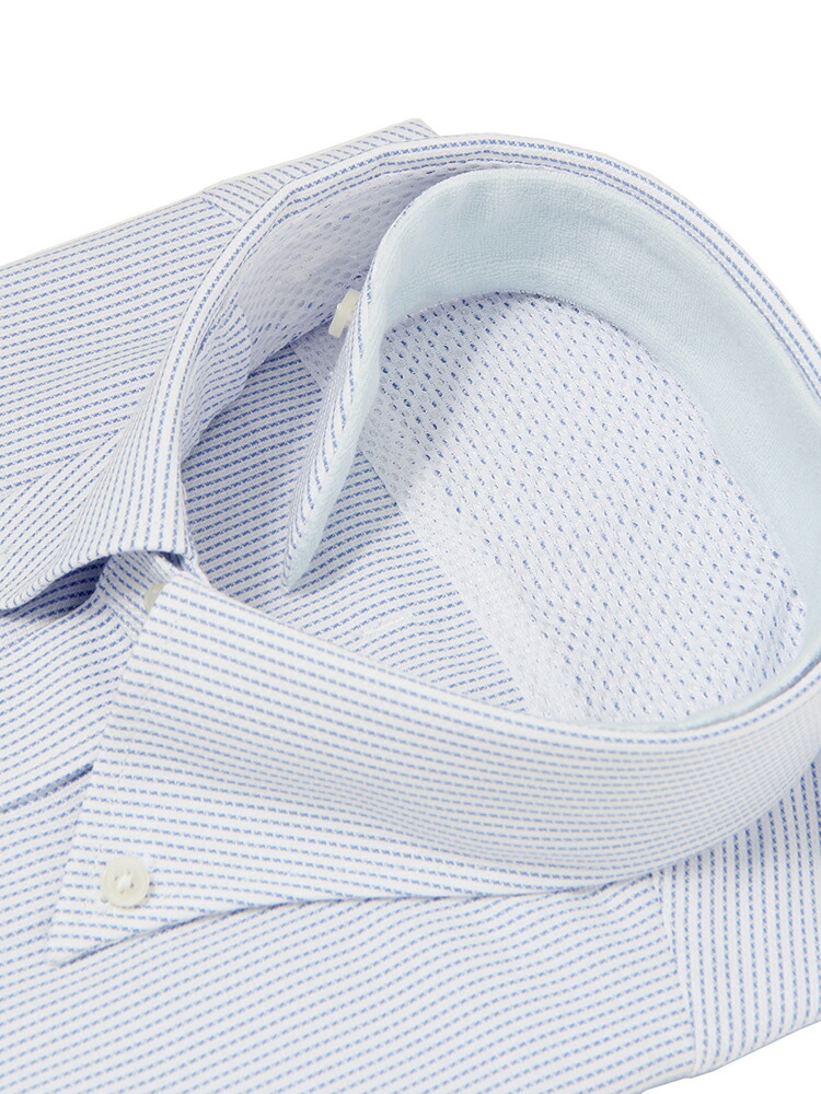 楽天市場 Fit Quick Touch ボタンダウンカラードレスシャツ ピンストライプ サックスブルー ザ スーツカンパニー The Suit Company Outlet