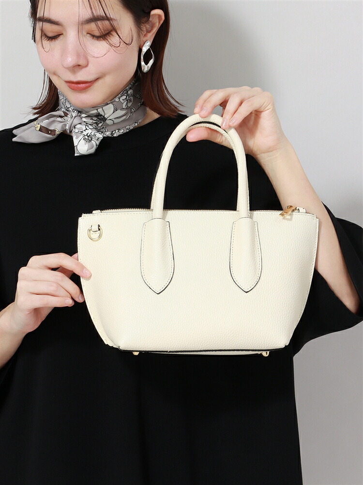 【楽天市場】ミニトートバッグ MARCO BIANCHINI マルコビアンキーニ レディースバッグ シュリンクレザー ショルダー アイボリー