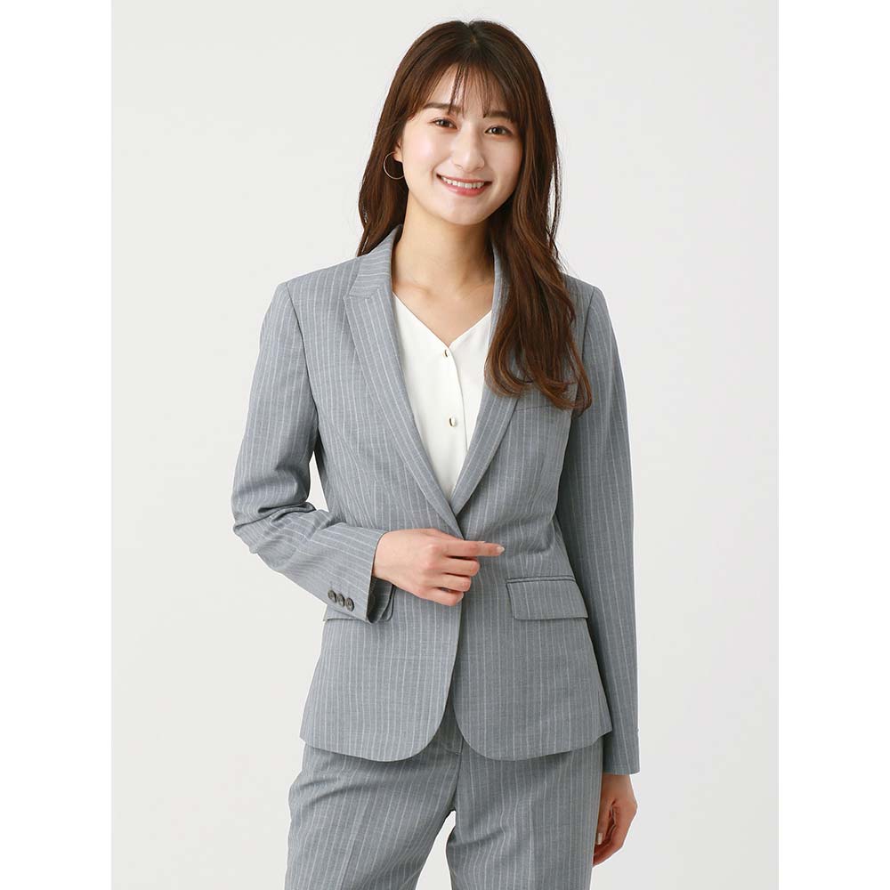 アテンダント ありそう 主張 ライト グレー ジャケット レディース Sato Noriko Jp