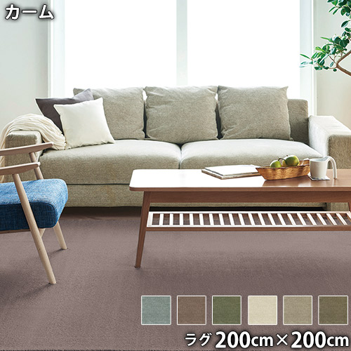 カーム(200cm×200cm)防ダニ 防音 防炎 滑り止め ホットカーペットOK 低ホルムアルデヒド|THE TENTとインテリア
